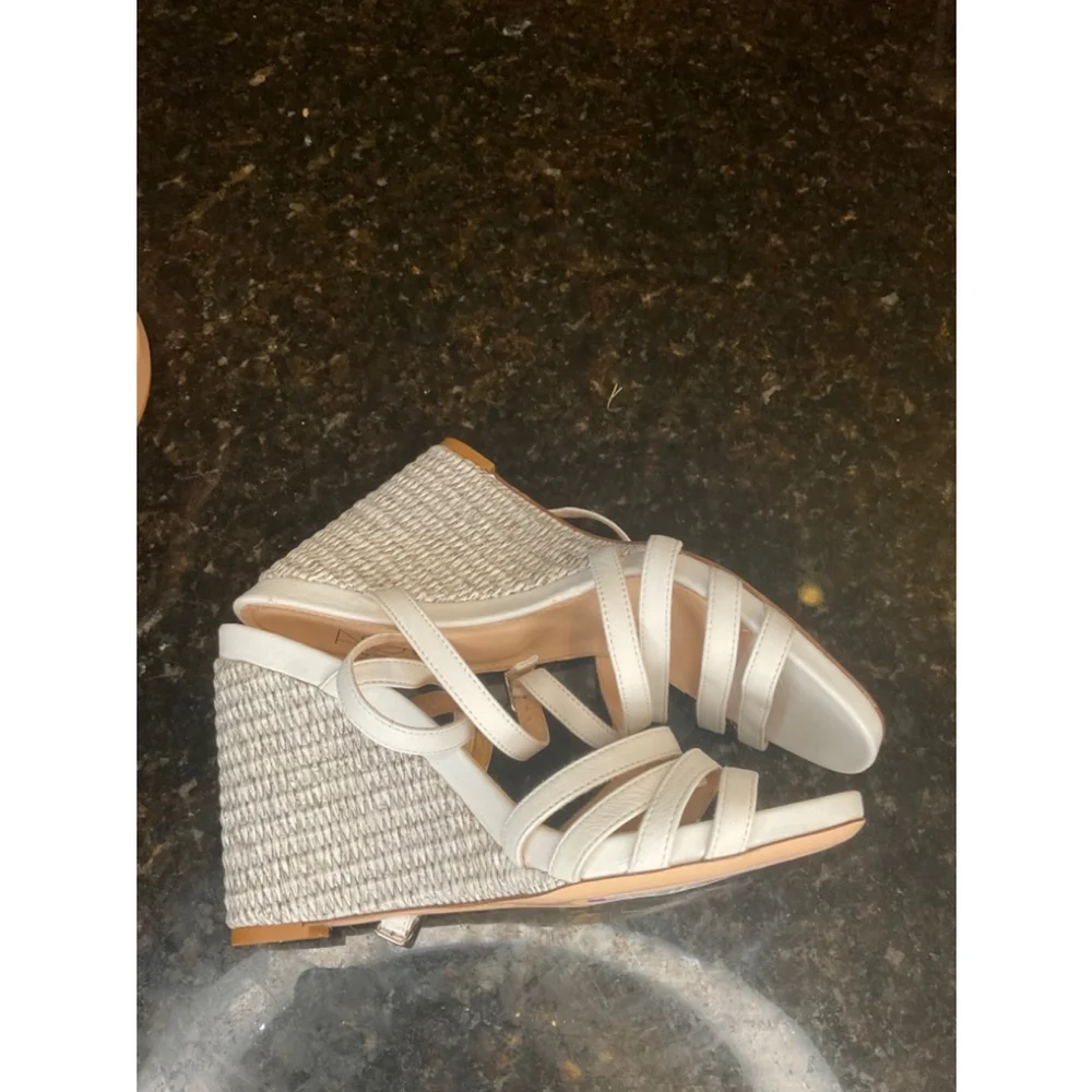 AGL Dora Ankle Strap Wedge Sandal in white 40.5 EU 10.5 US